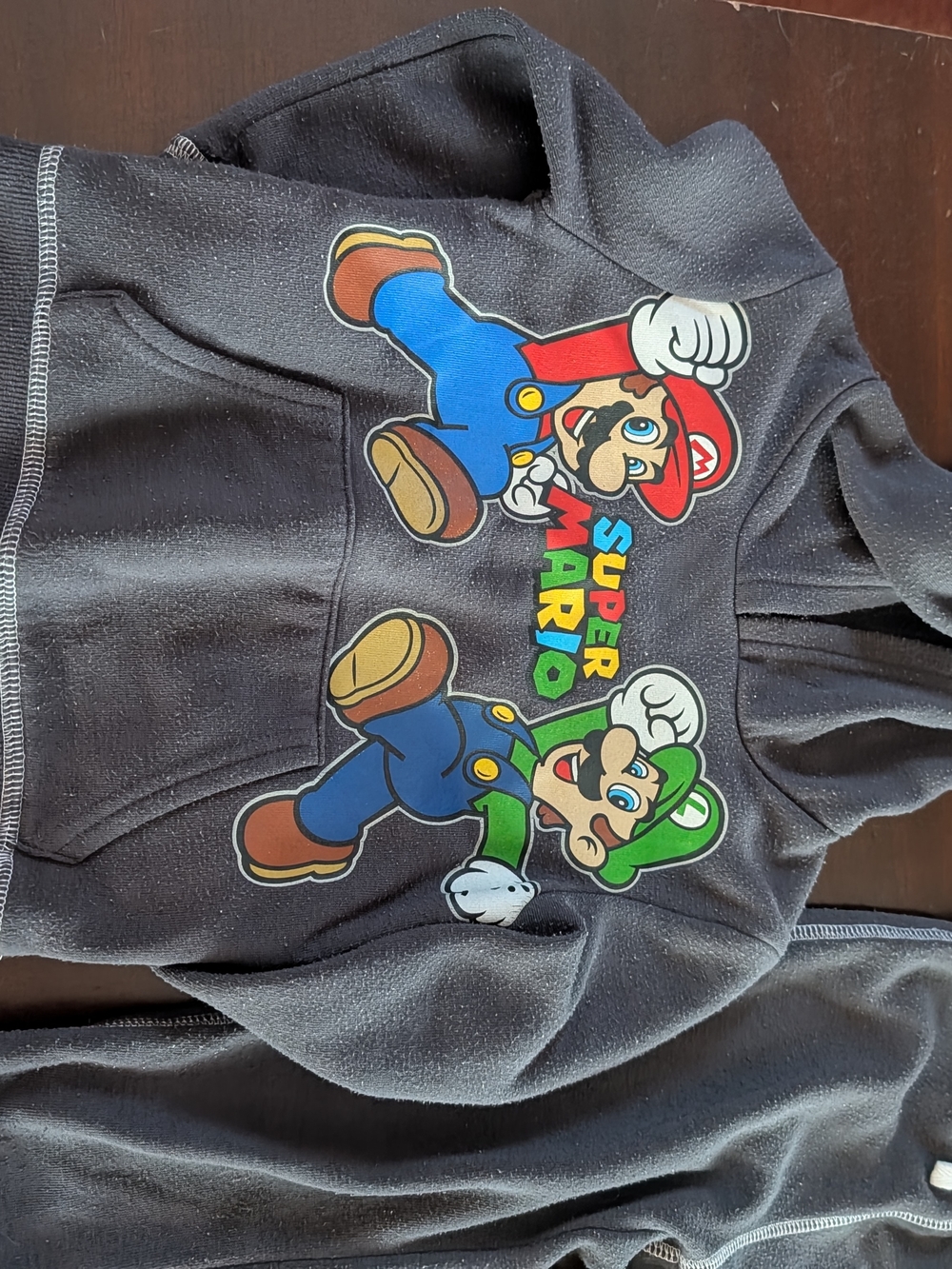 Nintendo Super Mario Hoodie Set in Dark Grey with Red, Green, Blue Accents